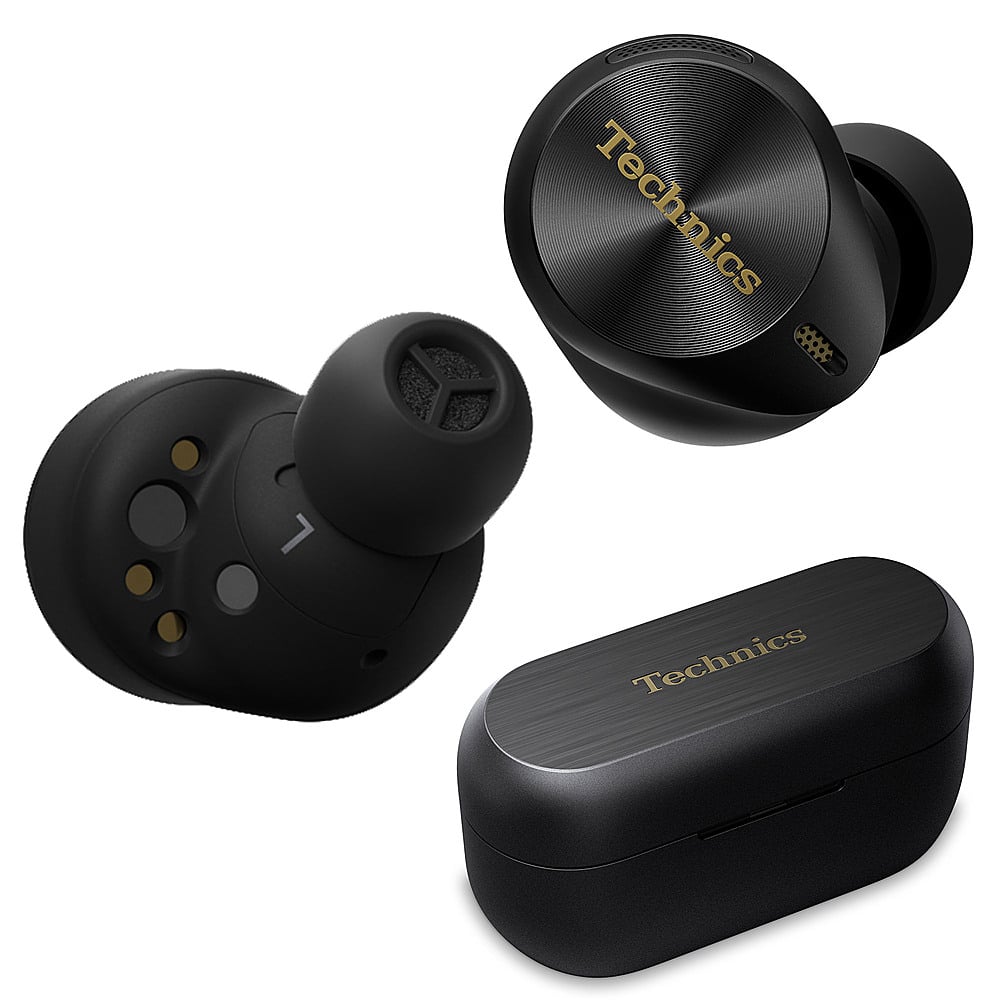 Alt View 11. Technics - Premium HiFi True Wireless Earbuds with Noise Cancelling, 3 Device Multipoint Connectivity, Wireless Charging - Black.