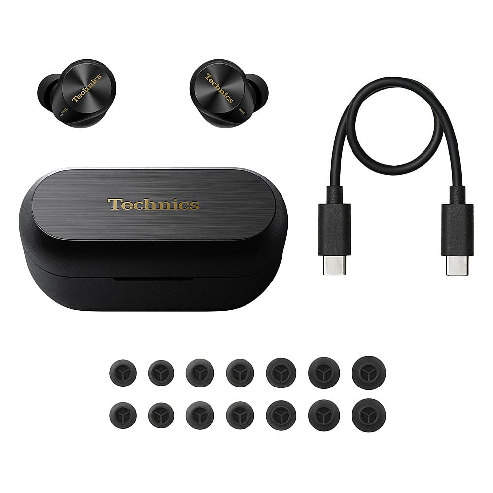 Alt View 12. Technics - Premium HiFi True Wireless Earbuds with Noise Cancelling, 3 Device Multipoint Connectivity, Wireless Charging - Black.