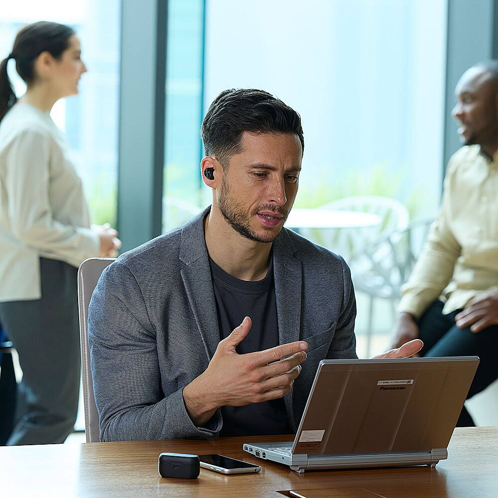 Alt View 13. Technics - Premium HiFi True Wireless Earbuds with Noise Cancelling, 3 Device Multipoint Connectivity, Wireless Charging - Black.