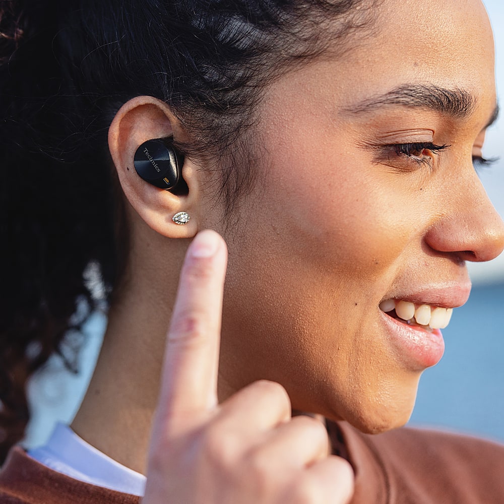 Alt View 16. Technics - Premium HiFi True Wireless Earbuds with Noise Cancelling, 3 Device Multipoint Connectivity, Wireless Charging - Black.