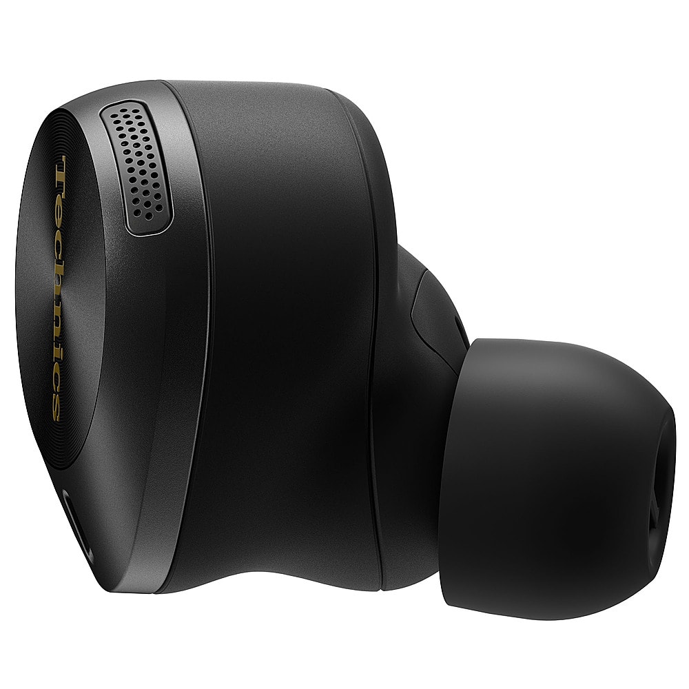 Left. Technics - Premium HiFi True Wireless Earbuds with Noise Cancelling, 3 Device Multipoint Connectivity, Wireless Charging - Black.