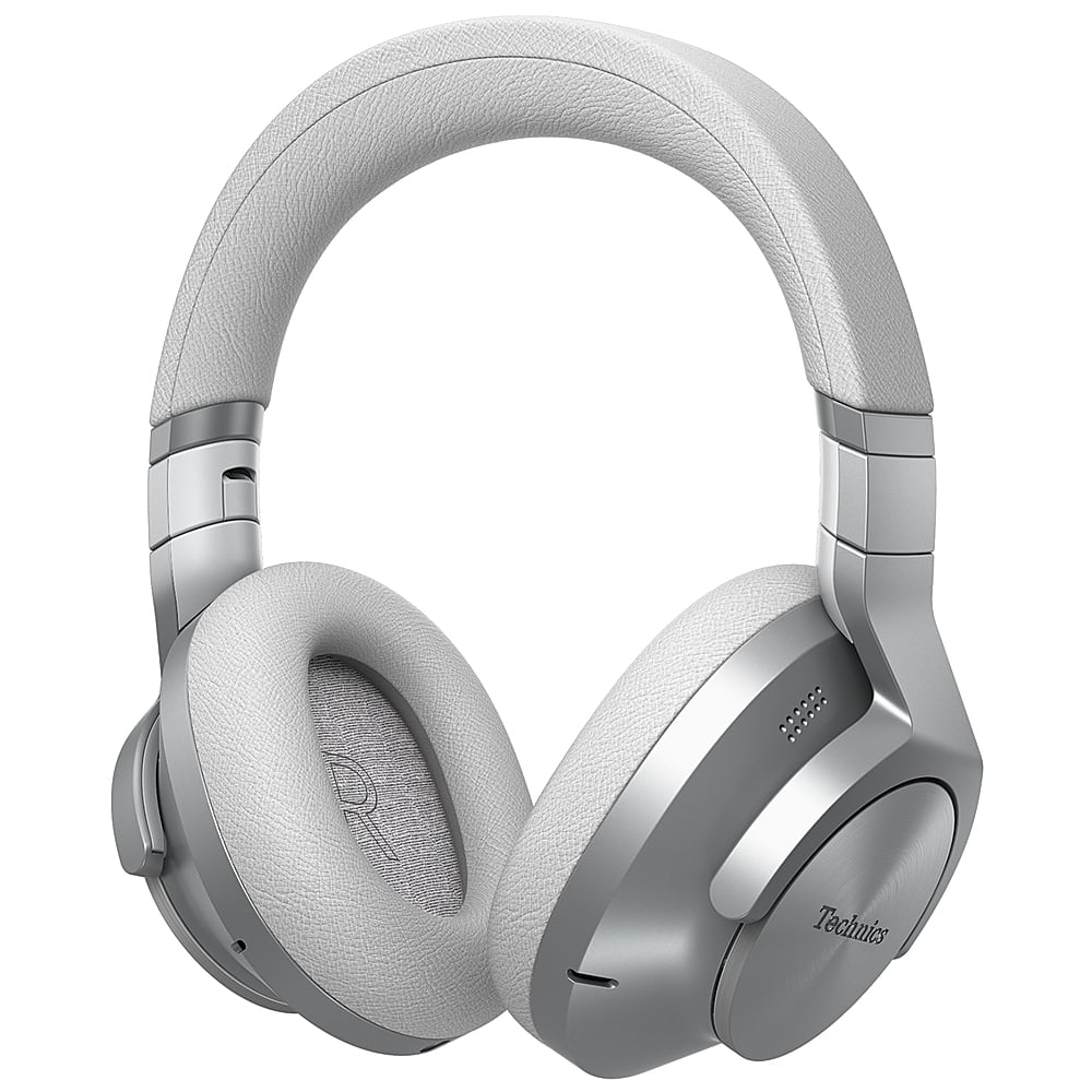 Front. Technics - Wireless Noise Cancelling Over-Ear Headphones with 2 Device Multipoint Connectivity - Silver.