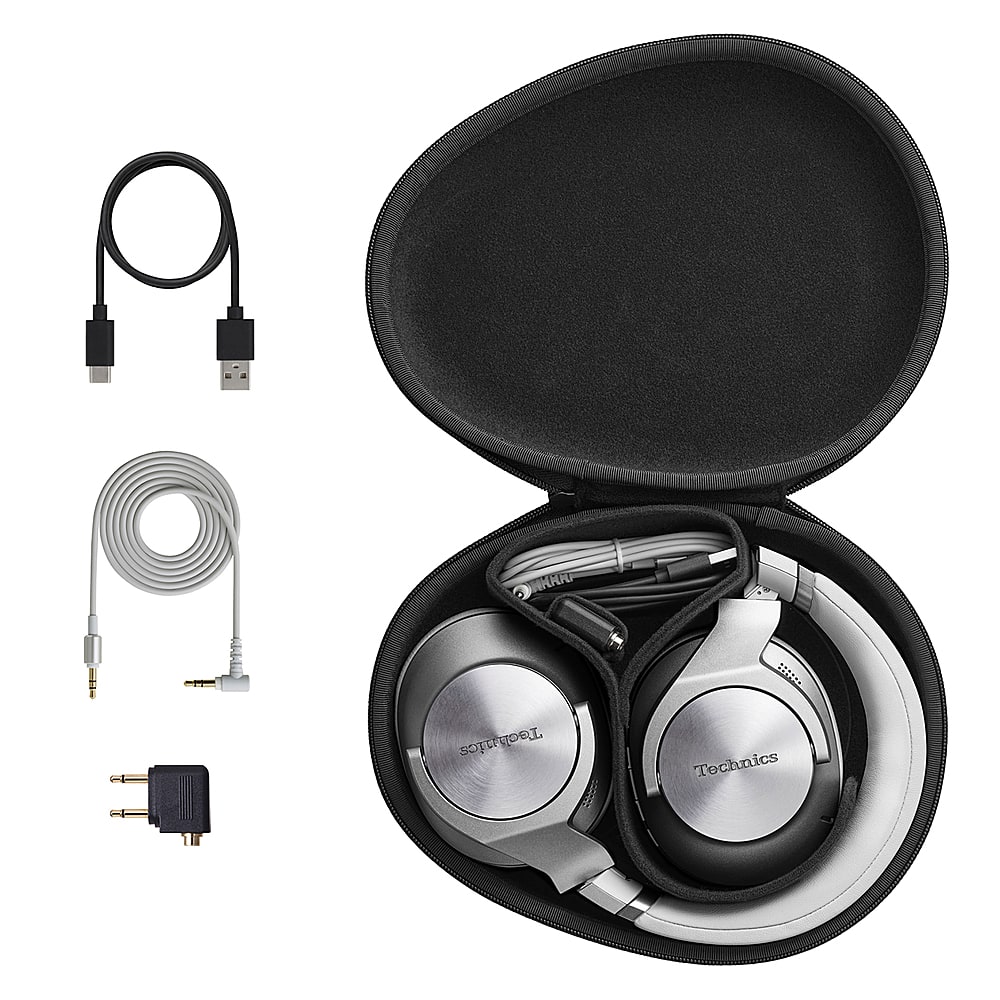 Alt View 17. Technics - Wireless Noise Cancelling Over-Ear Headphones with 2 Device Multipoint Connectivity - Silver.