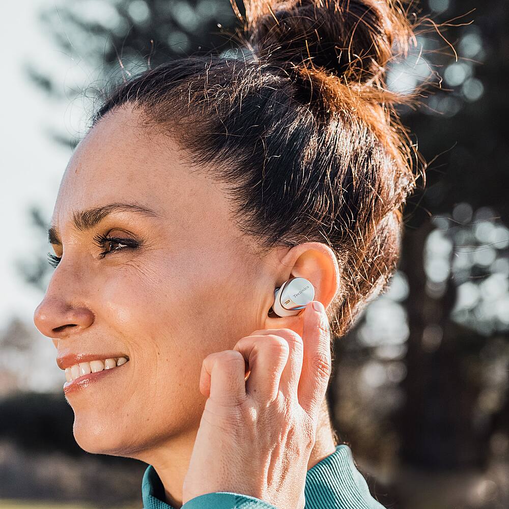 Alt View 16. Technics - Premium HiFi True Wireless Earbuds with Noise Cancelling, 3 Device Multipoint Connectivity, Wireless Charging - Silver.