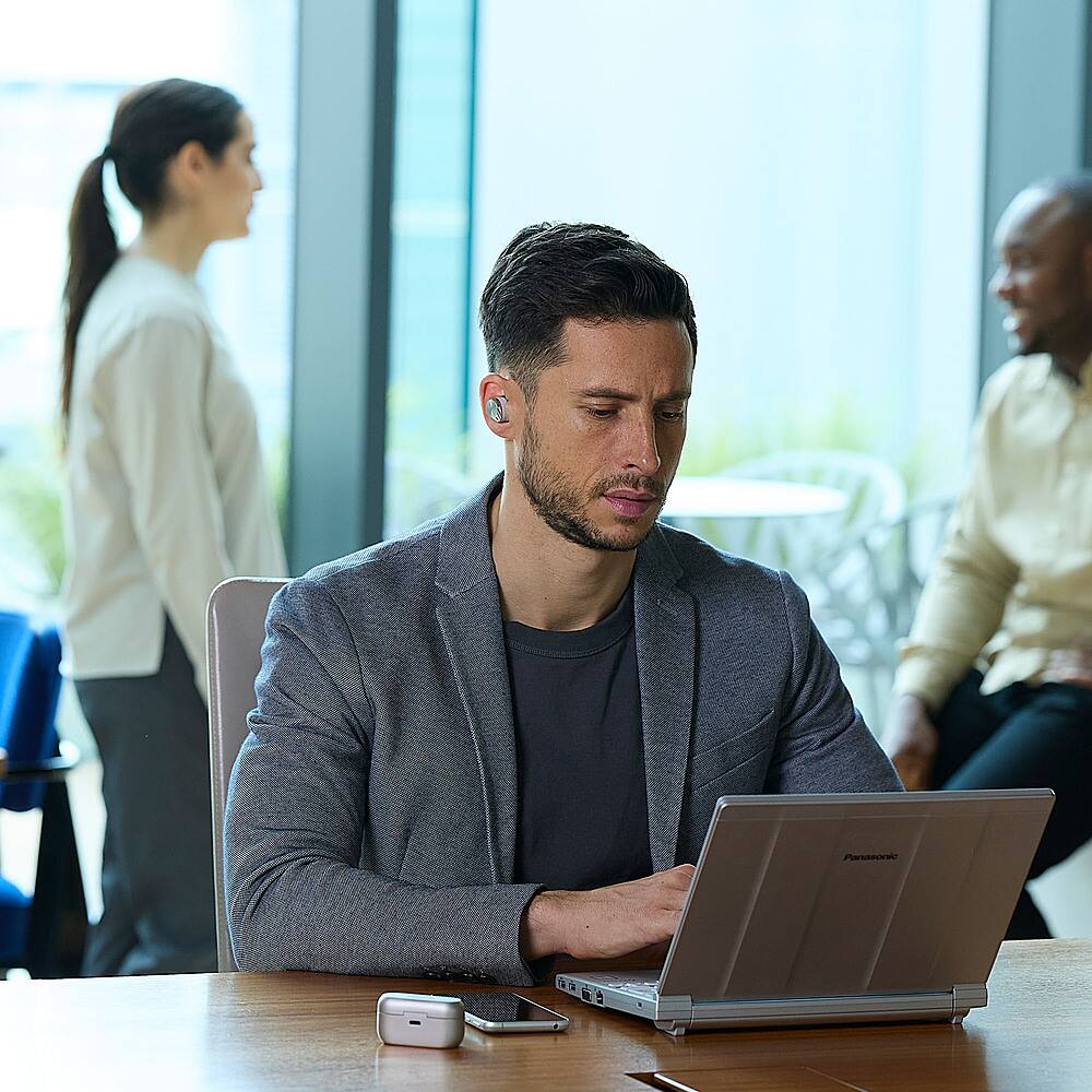 Alt View 17. Technics - Premium HiFi True Wireless Earbuds with Noise Cancelling, 3 Device Multipoint Connectivity, Wireless Charging - Silver.