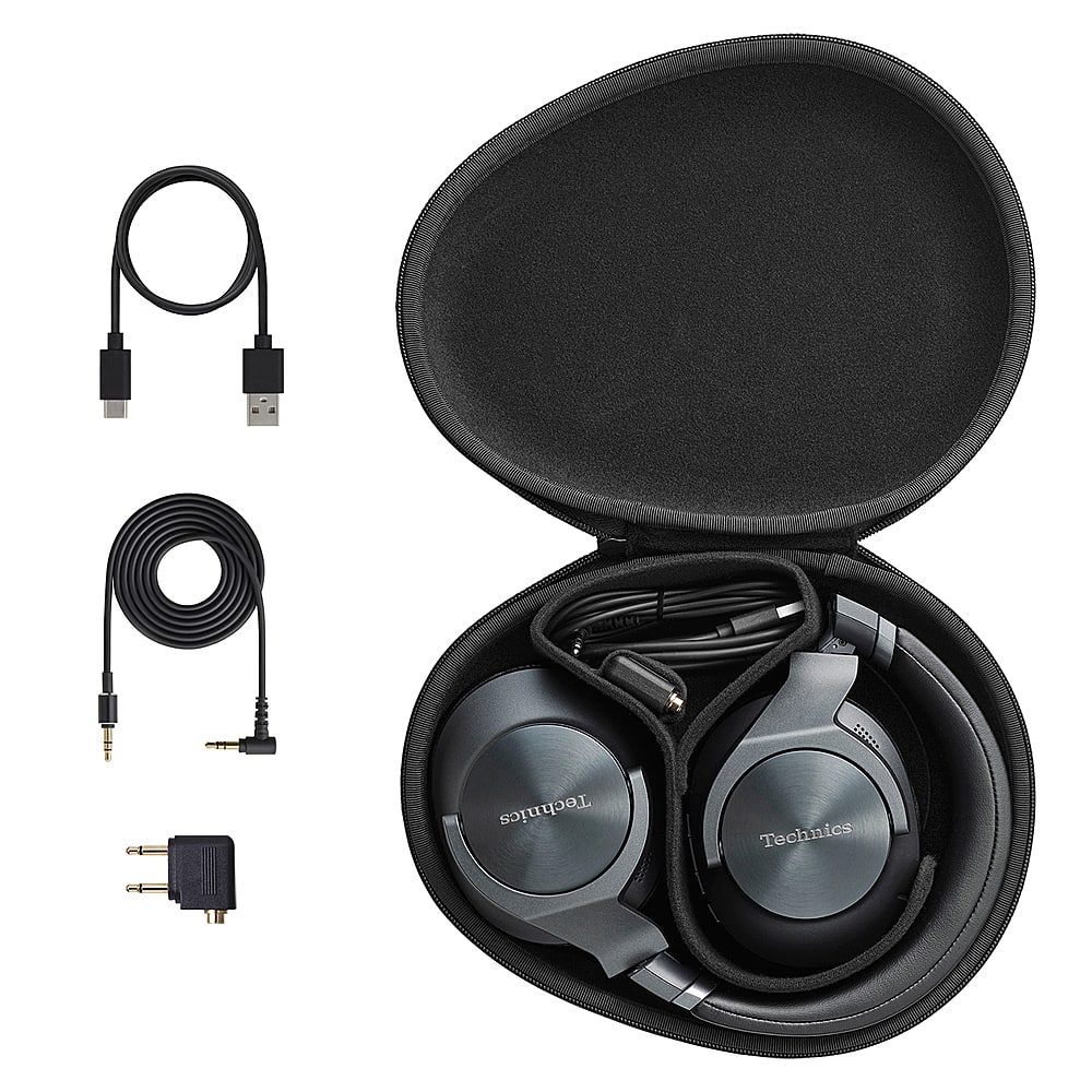 Alt View 17. Technics - Wireless Noise Cancelling Over-Ear Headphones with 2 Device Multipoint Connectivity - Black.