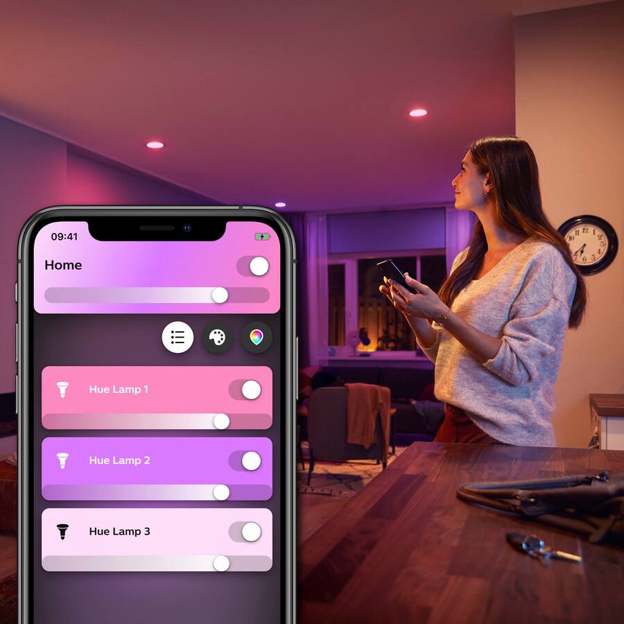 Color Changing Color Philips Hue A19 Bluetooth 60W Smart LED Starter Kit White and Color ...