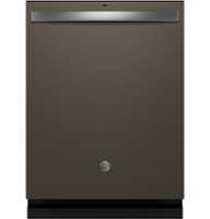 GE - Top Control Fingerprint Resistant Dishwasher with Stainless Steel Interior and Sanitize Cycle - Slate - Front_Zoom