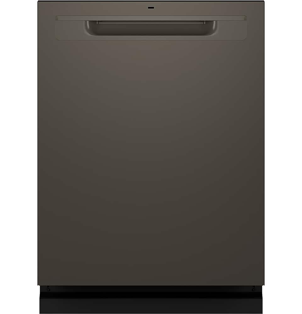 Front. GE - 24" Top Control Smart Built-In Stainless Steel Tub Dishwasher with 3rd Rack, Sanitize Cycle and 45 dBA - Slate.