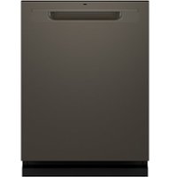 GE - 24" Top Control Smart Built-In Stainless Steel Tub Dishwasher with 3rd Rack and Sanitize Cycle - Slate - Front_Zoom
