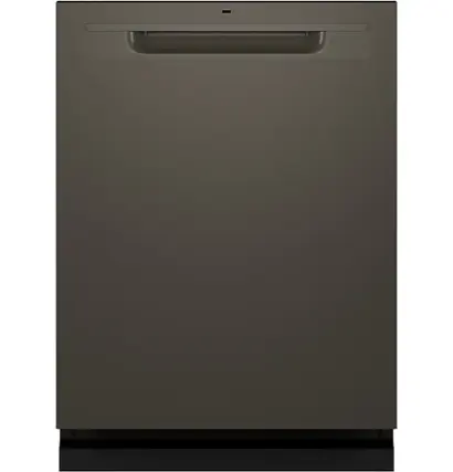 Front. GE - 24" Top Control Smart Built-In Stainless Steel Tub Dishwasher with 3rd Rack, Sanitize Cycle and 45 dBA - Slate.