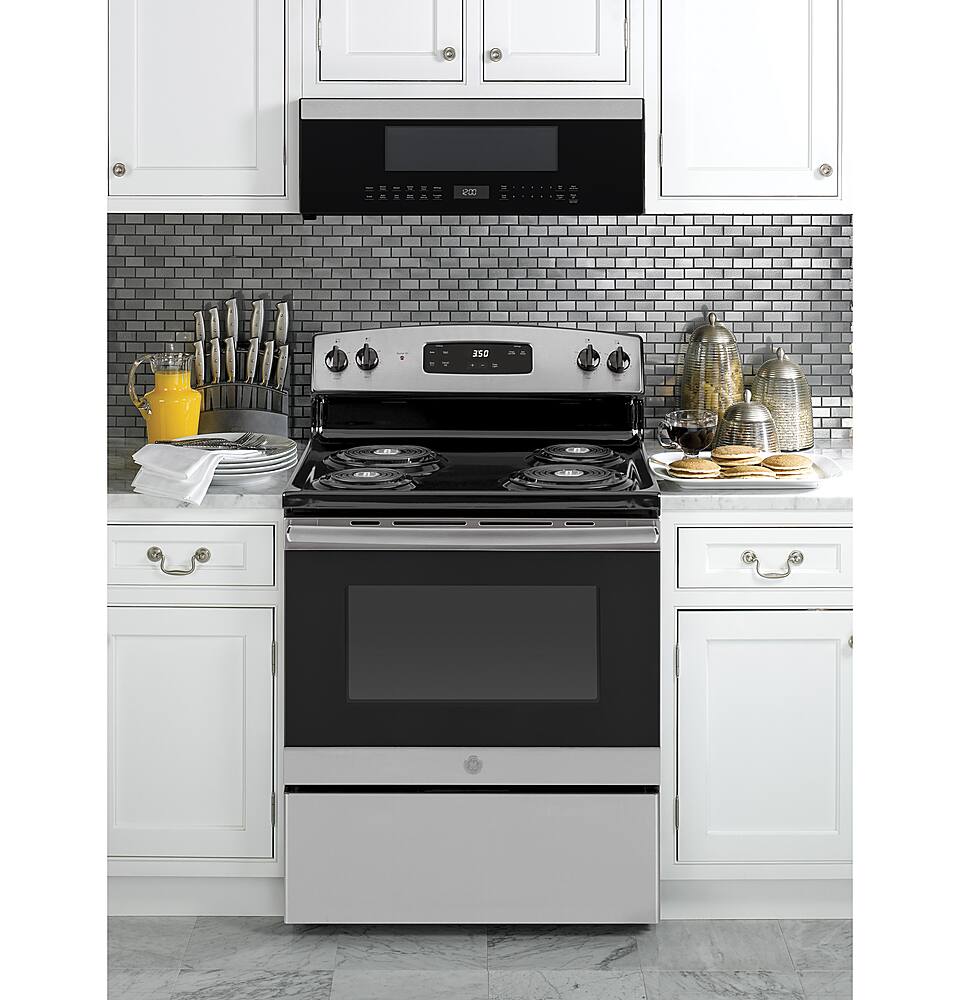 Alt View 17. GE - 1.2 Cu. Ft. Over-The-Range Microwave with Sensor Cooking and - Stainless Steel.