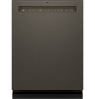 GE - Front Control Dishwasher with Stainless Steel Interior with Sanitize Cycle - Slate - Front_Zoom