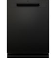 GE - Top Control Dishwasher with Standless Steel Interior and Santize Cycle - Black
