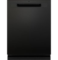 GE - Top Control Dishwasher with Standless Steel Interior and Santize Cycle - Black - Front_Zoom