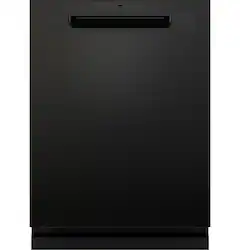 GE - 24" Top Control Smart Build in Stainless Steel Tub Dishwasher with 3rd Rack, Santize Cycle and 45 dBA - Black - Front_Zoom