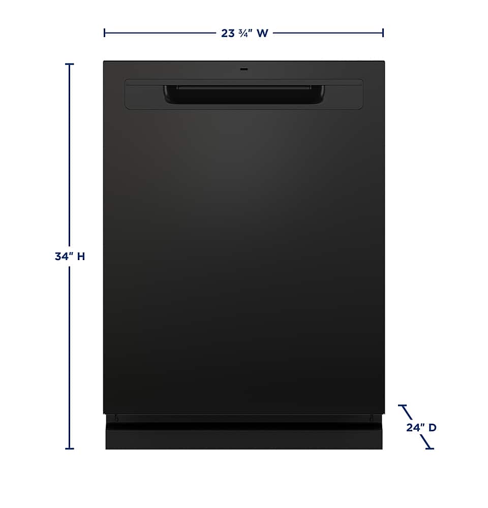 Alt View 22. GE - Top Control Dishwasher with Standless Steel Interior and Santize Cycle - Black.