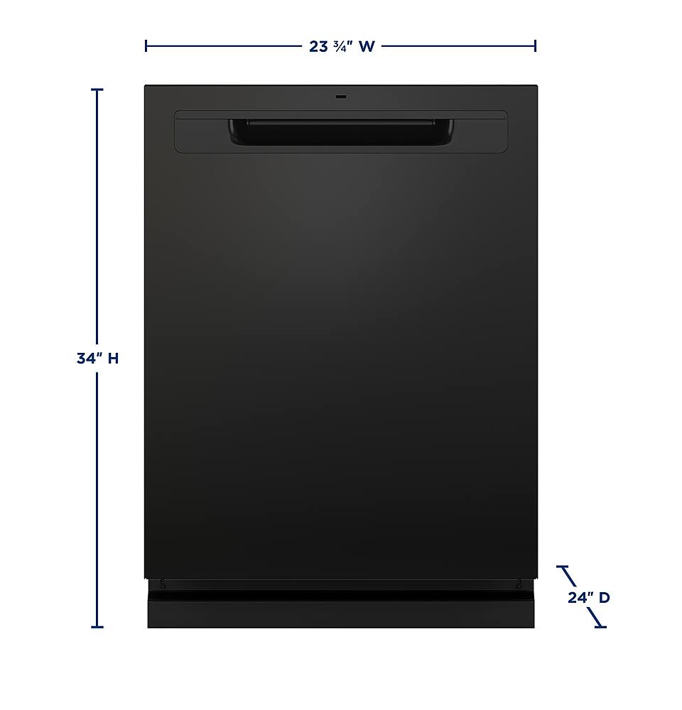 Alt View 22. GE - Top Control Dishwasher with Standless Steel Interior and Santize Cycle - Black.
