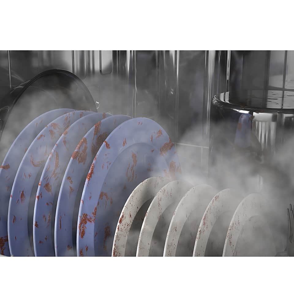 Alt View 21. GE - Top Control Dishwasher with Standless Steel Interior and Santize Cycle - White.