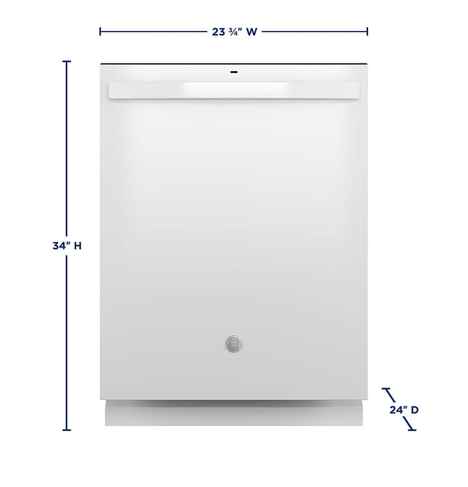 Alt View 24. GE - Top Control Dishwasher with Standless Steel Interior and Santize Cycle - White.
