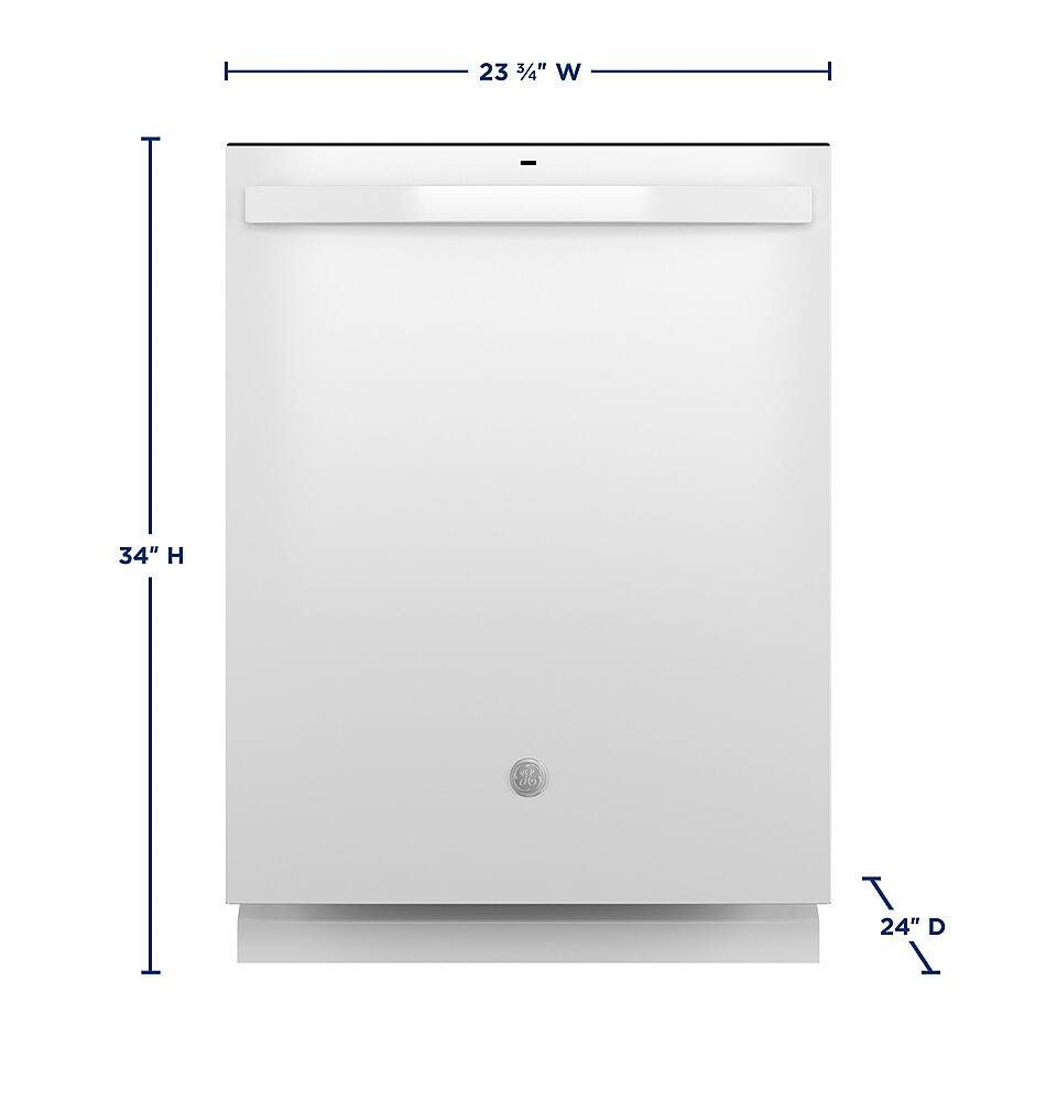 Alt View 24. GE - Top Control Dishwasher with Standless Steel Interior and Santize Cycle - White.