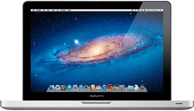 Front. Apple - Geek Squad Certified Refurbished MacBook Pro 13.3" Laptop - Intel Core i7 with 8GB Memory - 750GB HDD - Silver.