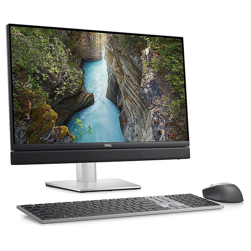 Angle View: Dell - OptiPlex 7000 23.8" All-In-One - Intel Core i7 - 16 GB Memory - 512 GB SSD - Silver