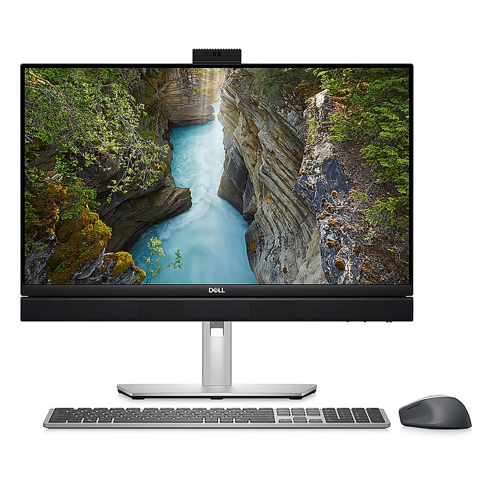 Front. Dell - OptiPlex 7000 23.8" Touch-Screen All-In-One - Intel Core i5 - 16 GB Memory - 256 GB SSD - Silver.