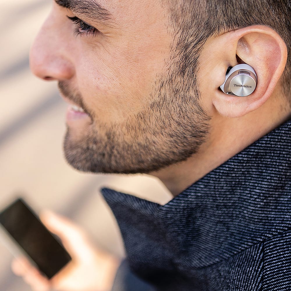 Alt View Zoom 14. Technics - HiFi True Wireless Earbuds with Noise Cancelling and 3 Device Multipoint Connectivity with Wireless Charging - Silver.