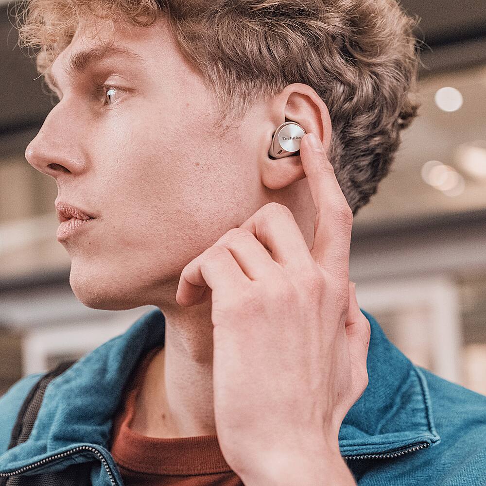 Alt View 16. Technics - HiFi True Wireless Earbuds with Noise Cancelling and 3 Device Multipoint Connectivity with Wireless Charging - Silver.