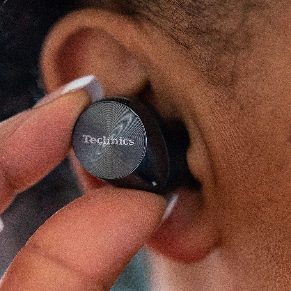 Alt View 19. Technics - HiFi True Wireless Earbuds with Noise Cancelling and 3 Device Multipoint Connectivity with Wireless Charging - Black.