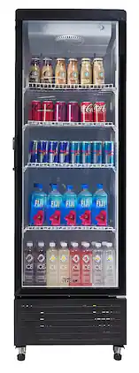 Premium Levella - 22 in. Wide 10.0 Cu. Ft. Single Door Display Refrigerator - Black