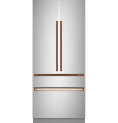 Front. Café - Refrigeration Handle Kit for Café - Brushed Copper.