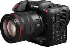Front. Canon - EOS C70 4K Video Mirrorless Cinema Camera with RF 24-105mm f/4 L IS USM Lens - Black.
