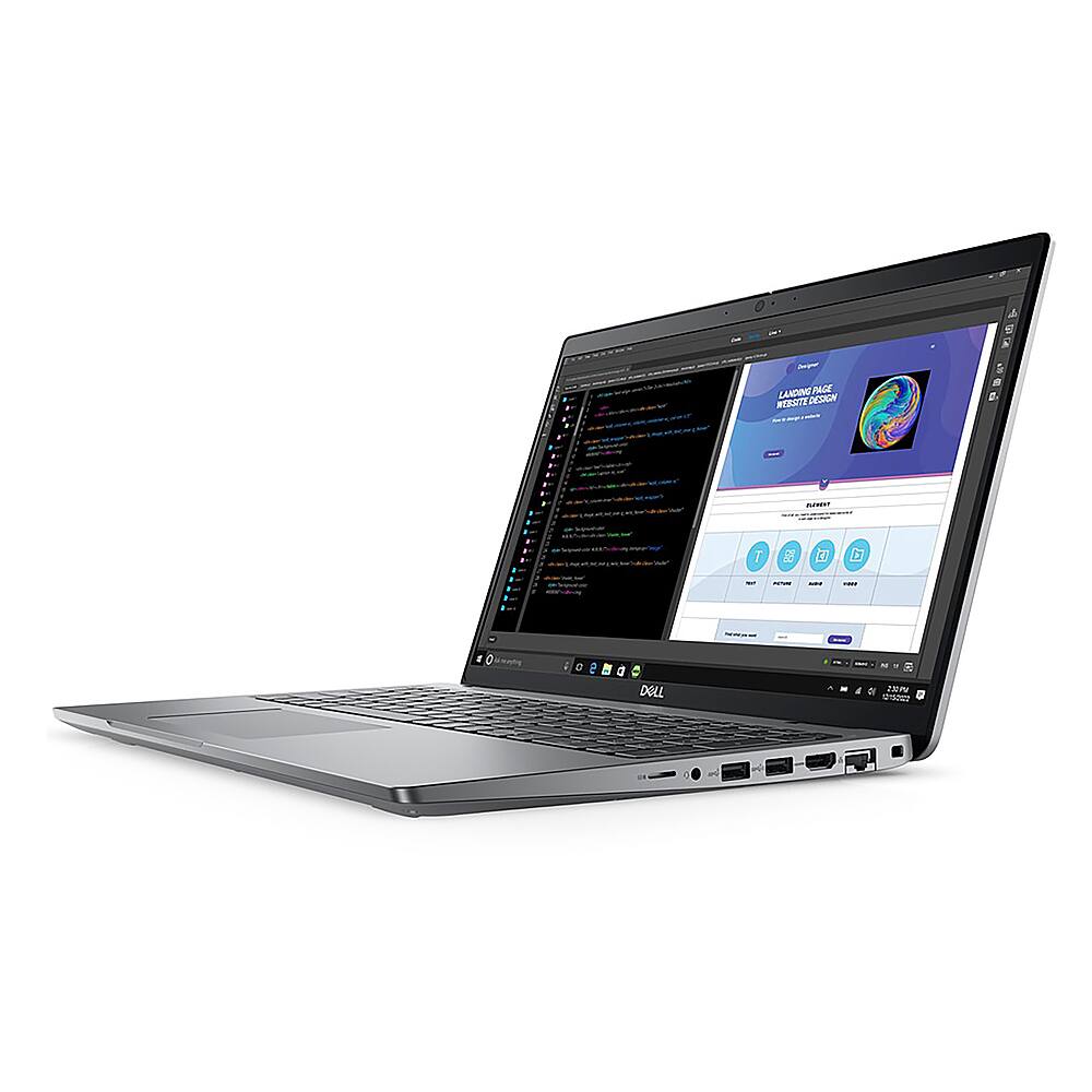 Left. Dell - Mobile Precision 3580 15.6" Laptop - Intel Core i5-1350P with 16GB Memory - 512GB SSD - Titan Gray.