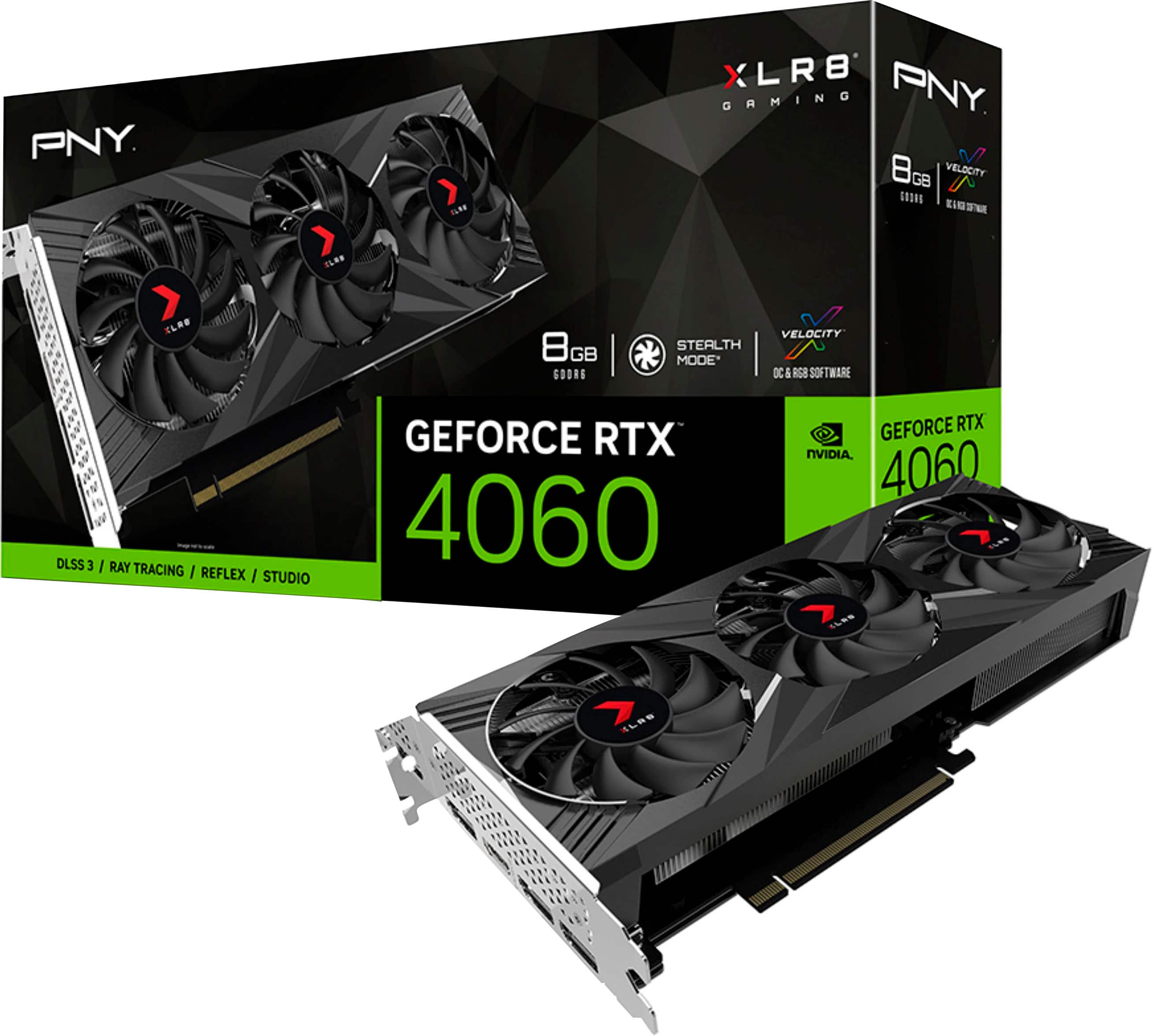 PNY NVIDIA GeForce RTX 4060 8GB GDDR6 PCIe Gen 4 x16 Triple Fan Graphics  Card with Triple Fan Black VCG40608TFXXPB1 - Best Buy