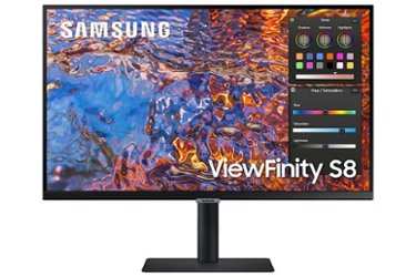 Samsung - ViewFinity S80PB 32" 4K UHD IPS DCI-P3 Matte Display Monitor with HDR 400 (USB-C, DisplayPort, HDMI, LAN, USB 3.0) - Black - Front_Zoom