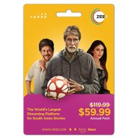 ZEE5 - $59.99 Annual Access Gift Card [Digital] - Front_Zoom