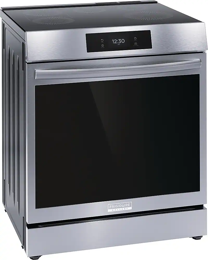 Left. Frigidaire - Gallery 6.2 Cu. Ft Freestandng Induction Total Convection Range - Stainless Steel.