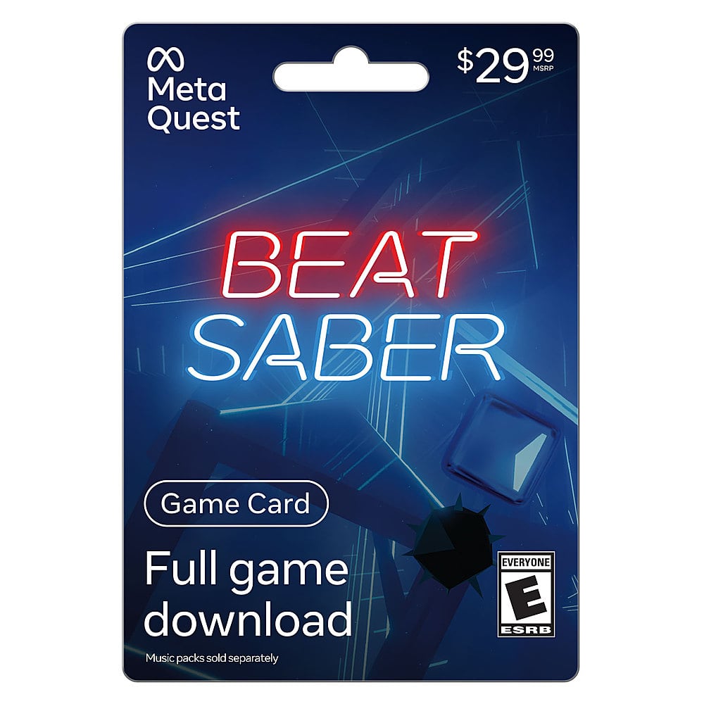 Front. Meta - Quest Beat Saber $29.99 Gift Card.