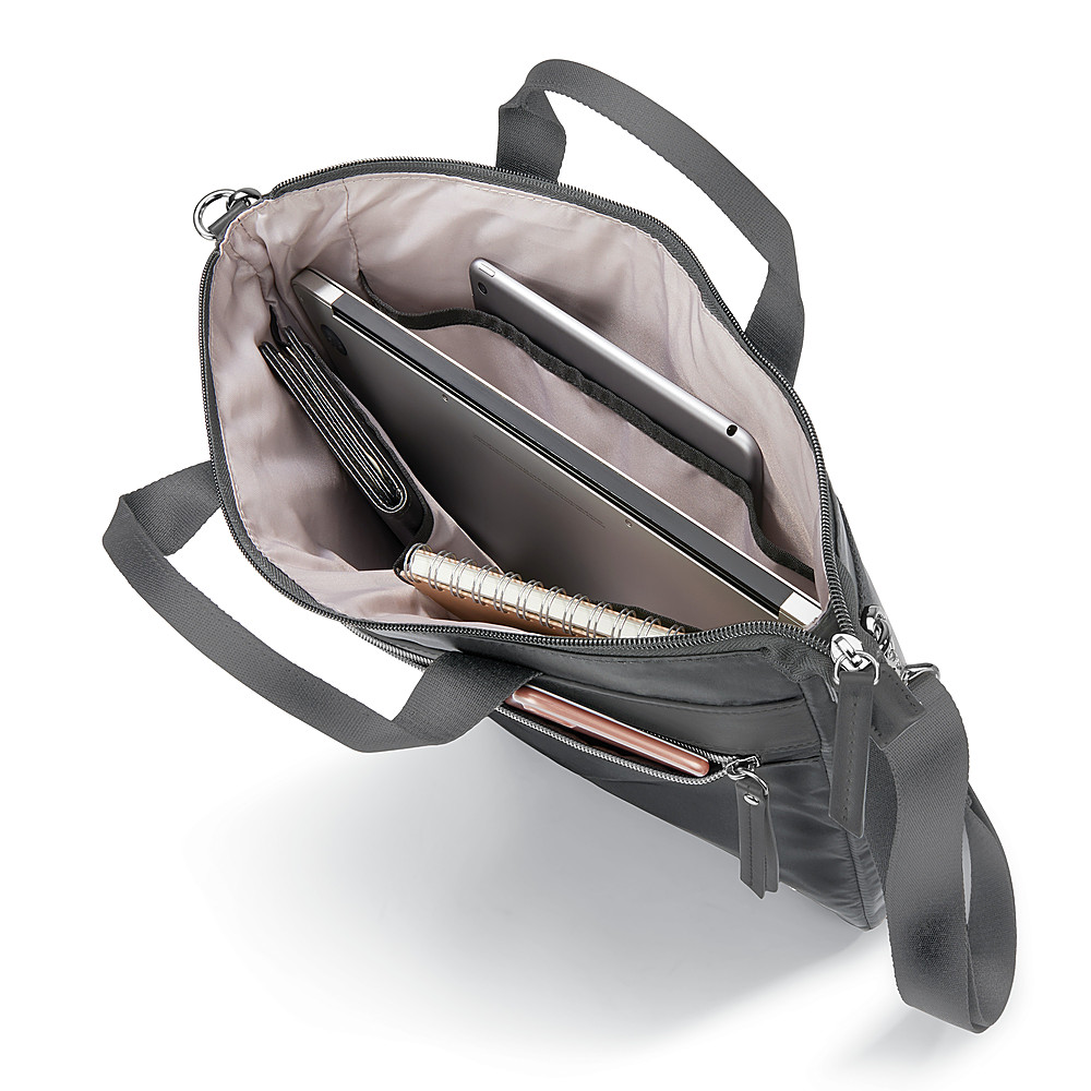 Left. Samsonite - Mobile Solution Convertible 15" Slim Brief - Silver Shadow.