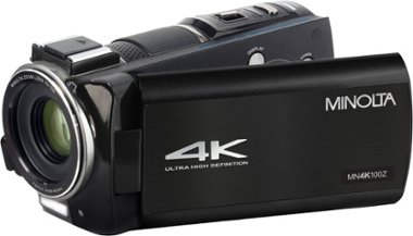 Konica Minolta - MN4K100Z 4K Video 10x Zoom Digital Camcorder - Black - Angle_Zoom
