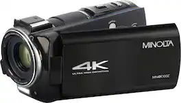Minolta - MN4K100Z 4K Video 28-Megapixel 10x Zoom Camcorder - Black