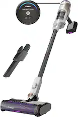 Front. Shark - Detect Pro Cordless Stick Vacuum, QuadClean Multi-Surface Brushroll, HEPA Filter, Detect Technology - White/Beats Brass.