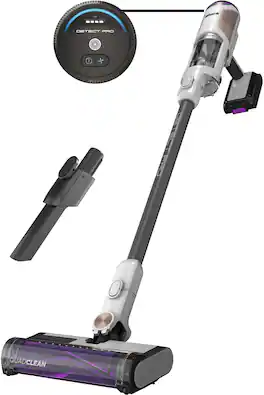 Shark - Refurbished Excellent - Detect Pro Cordless Stick Vacuum, QuadClean Multi-Surface Brushroll, HEPA Filter, Detect Technology - White/Beats Brass