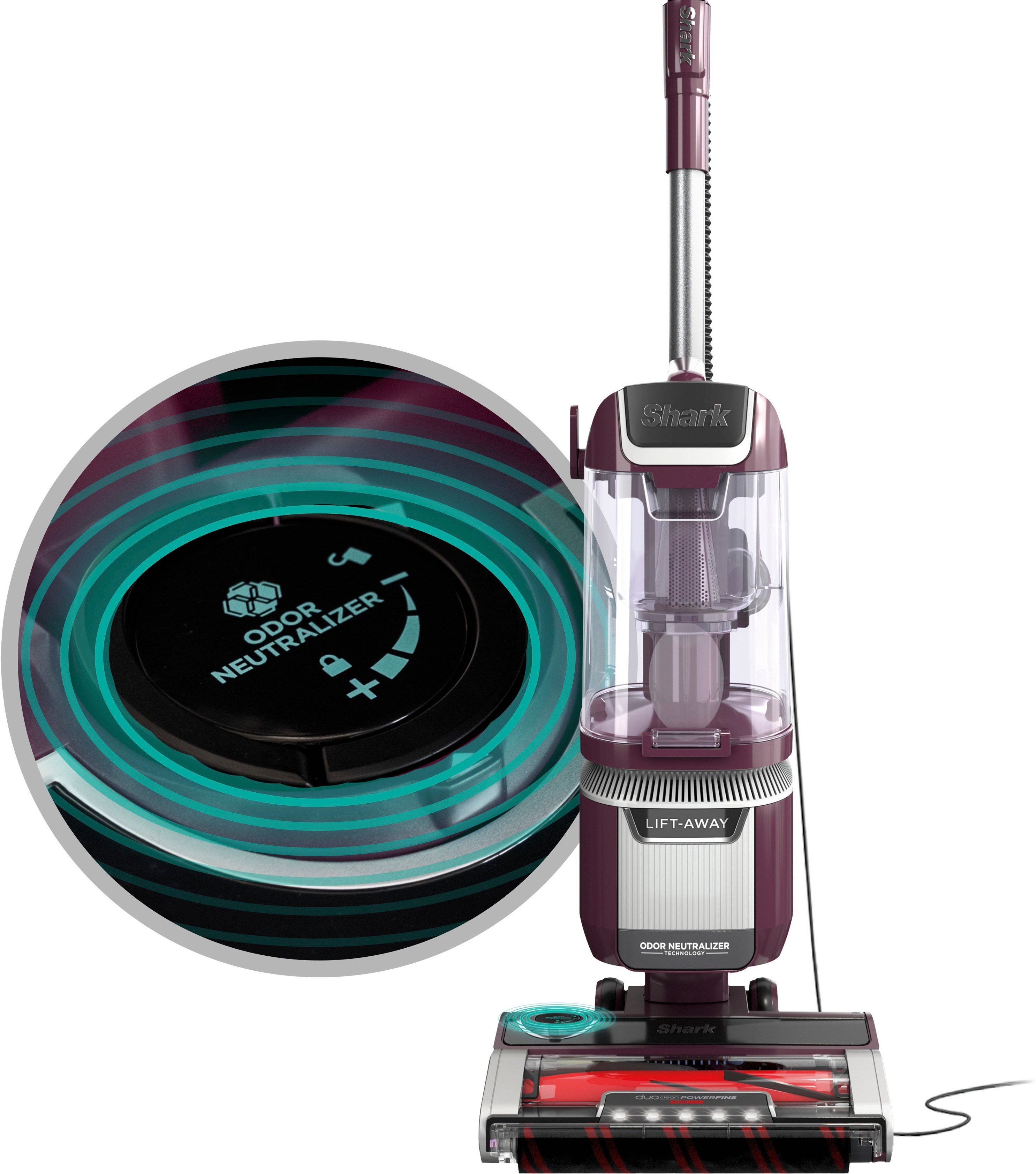 Angle View: Shark - Rotator Pet Lift-Away ADV Upright Vacuum with DuoClean PowerFins HairPro and Odor Neutralizer Technology - Wine Purple