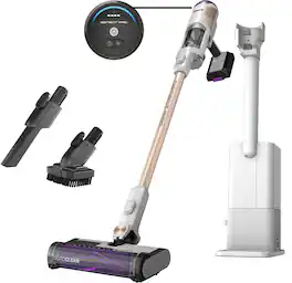 Shark - Detect Pro Auto-Empty System, Cordless Vacuum with QuadClean Multi-Surface Brushroll, HEPA Filter & 60-Minute Runtime - White/Beats Brass