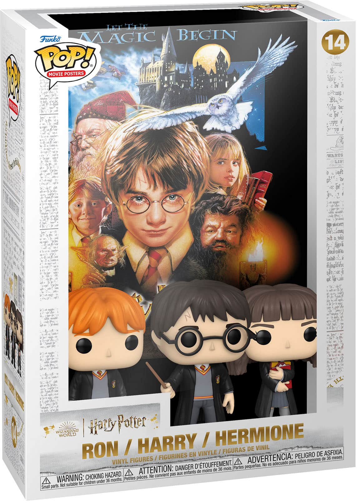 Funko - POP! Movie Posters: Harry Potter and the Sorcerer’s Stone - Harry Potter, Ron Weasley and Hermione Granger - Multi - Front_Zoom