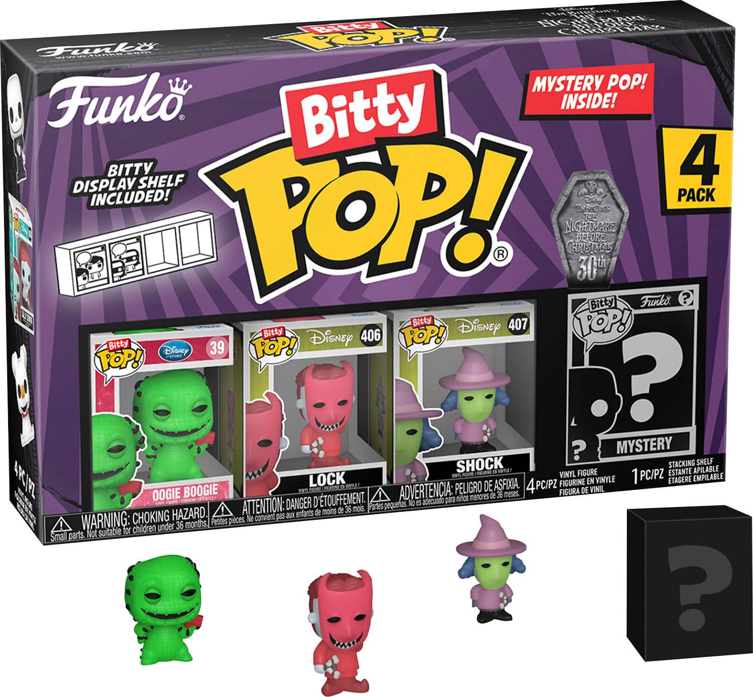 Front. Funko - Bitty POP! The Nightmare Before Christmas- Oogie Boogie 4 pack.