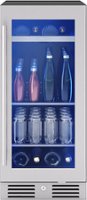 Zephyr - Presrv 15 in. 3.4 Cu. Ft. 4-Bottle and 64-Can Single Zone Beverage Cooler - Stainless Steel/Glass - Front_Zoom